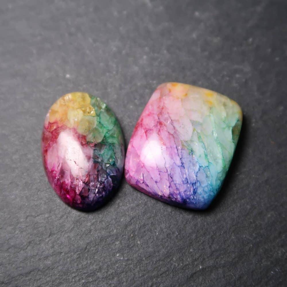 Dyed Rainbow Quartz Cabochons (1)