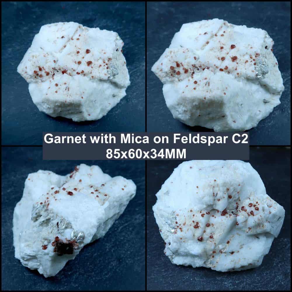 Garnet With Mica On Feldspar C2