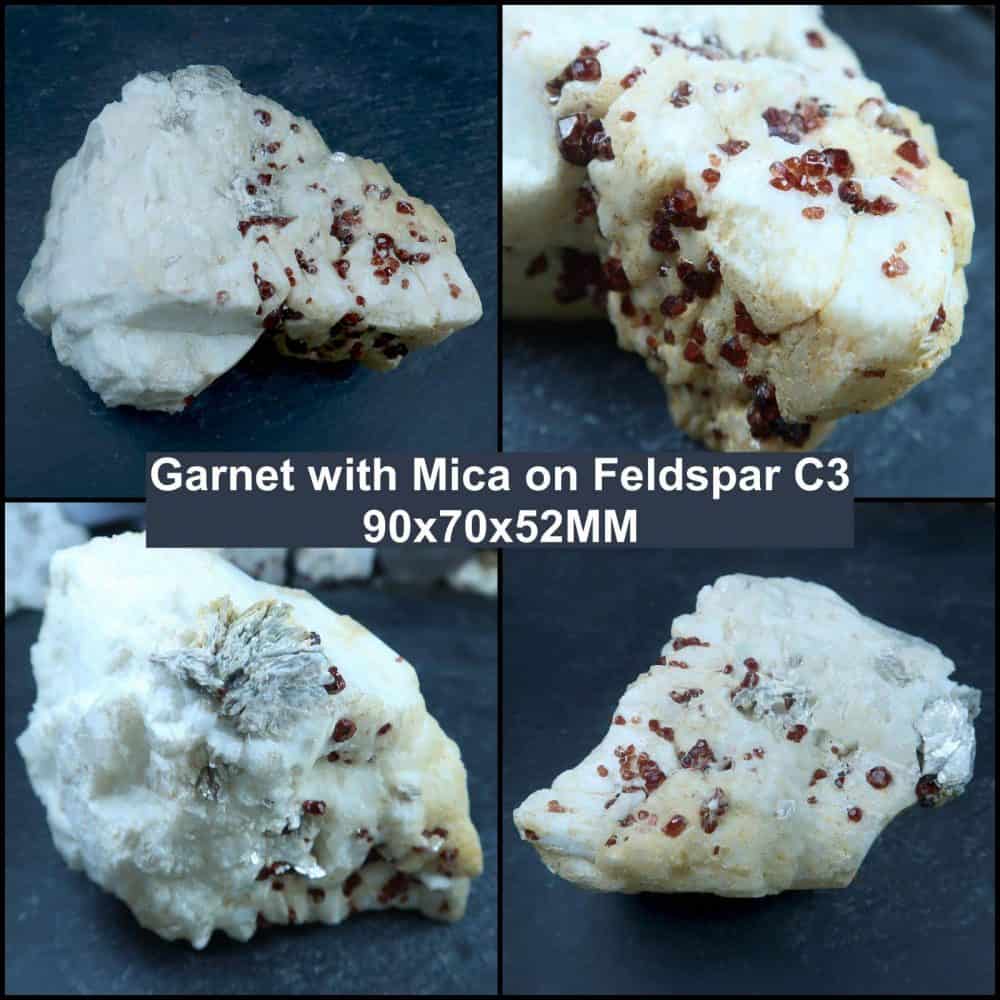 Garnet With Mica On Feldspar C3