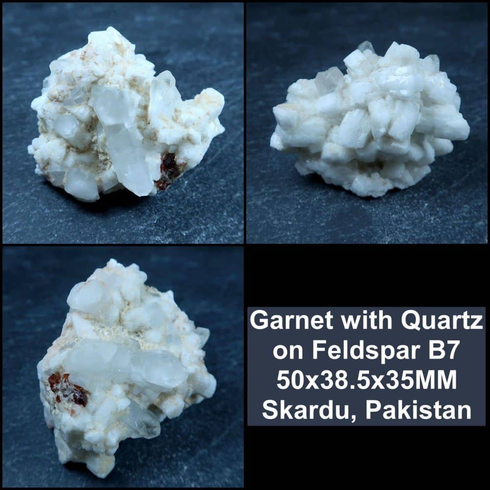 Garnet With Quartz On Feldspar B7