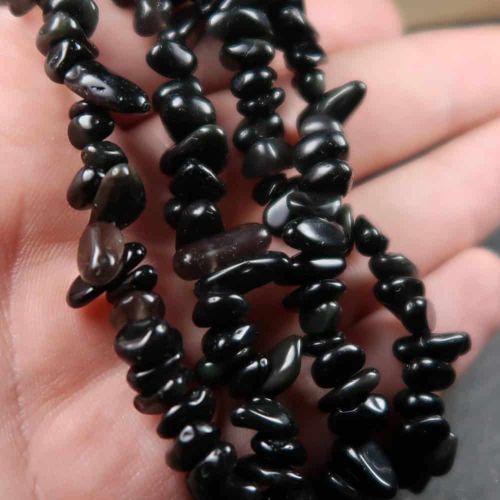 black obsidian nugget bead strands for jewellery making (5)