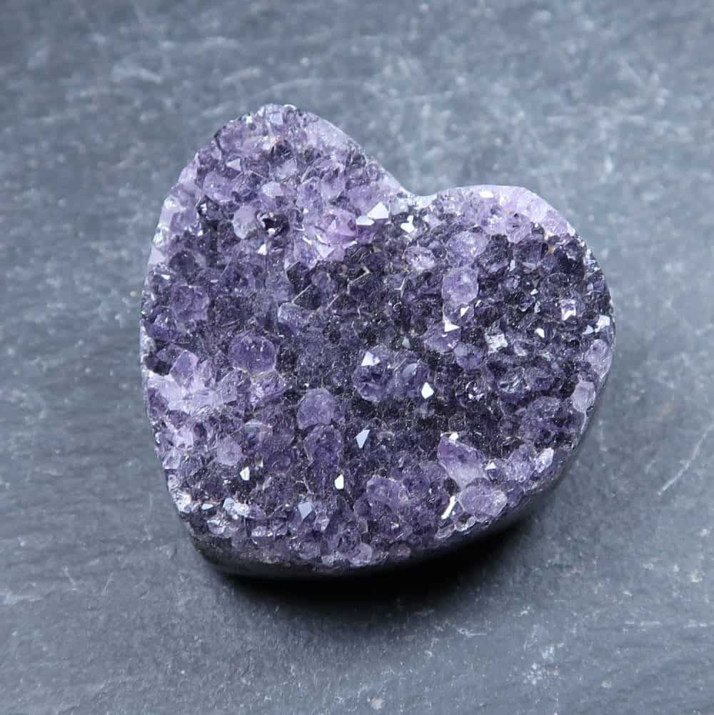 amethyst druzy crystal heart