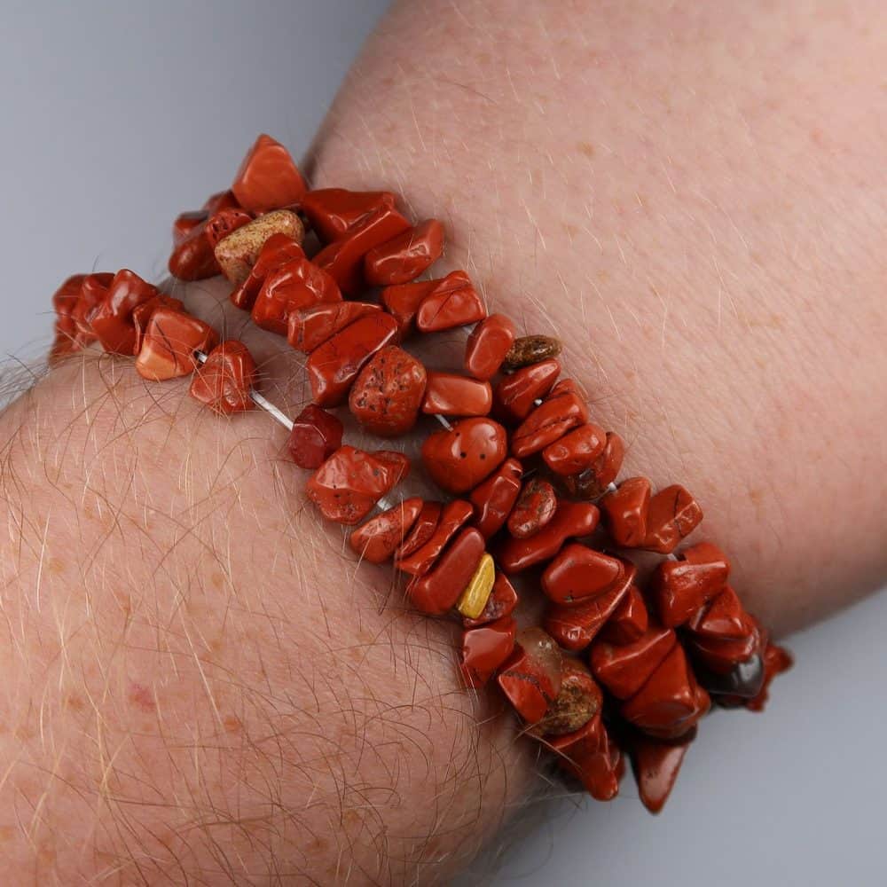 red jasper chip bead bracelets 4