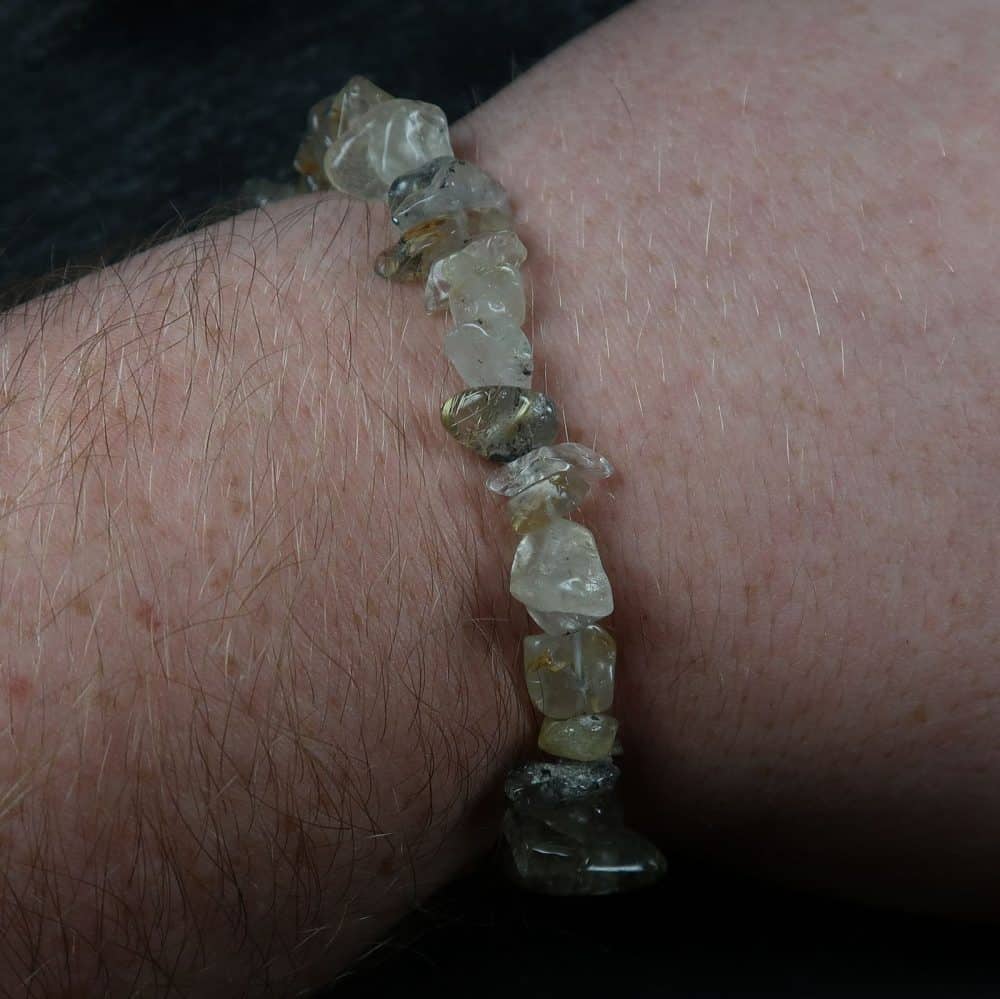 rutilated quartz beaded chip bracelets 2
