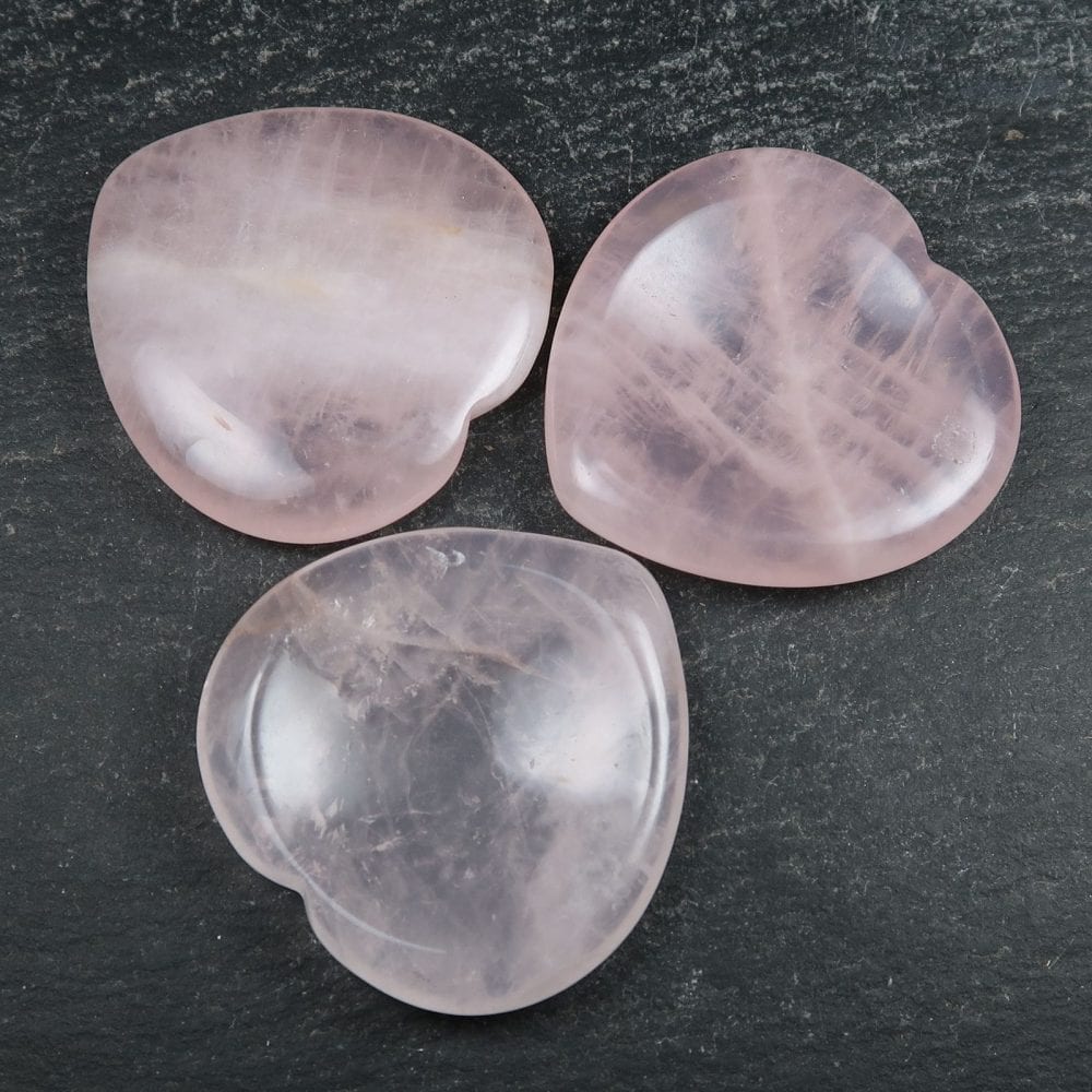 rose quartz heart shaped palmstones thumbstones 3