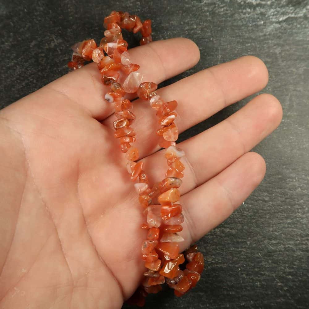 carnelian chip beads on strand for jewellery makers 3