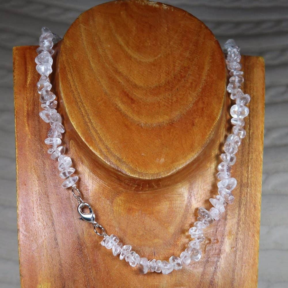 clear quartz rock crystal chip bead necklace 5