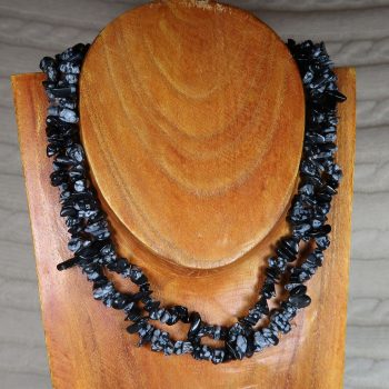 snowflake obsidian chip bead necklaces 2