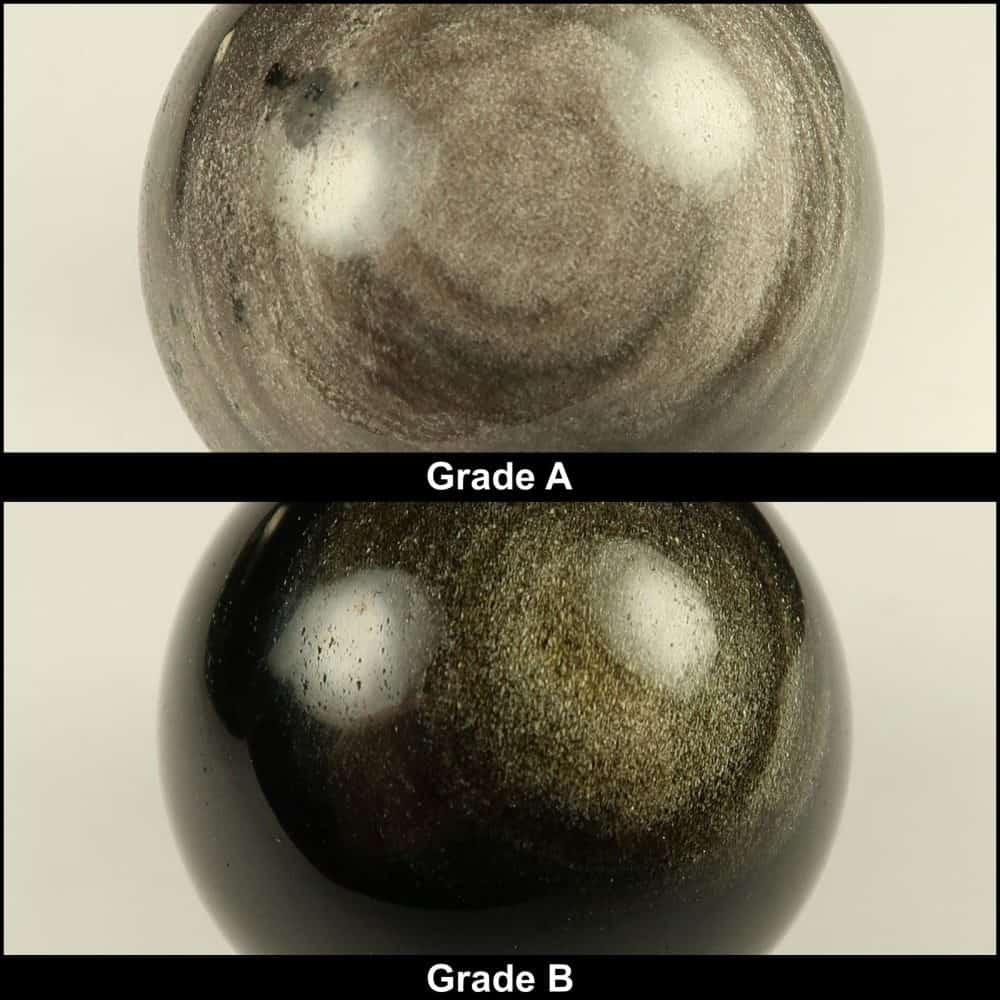 sheen obsidian spheres grading image