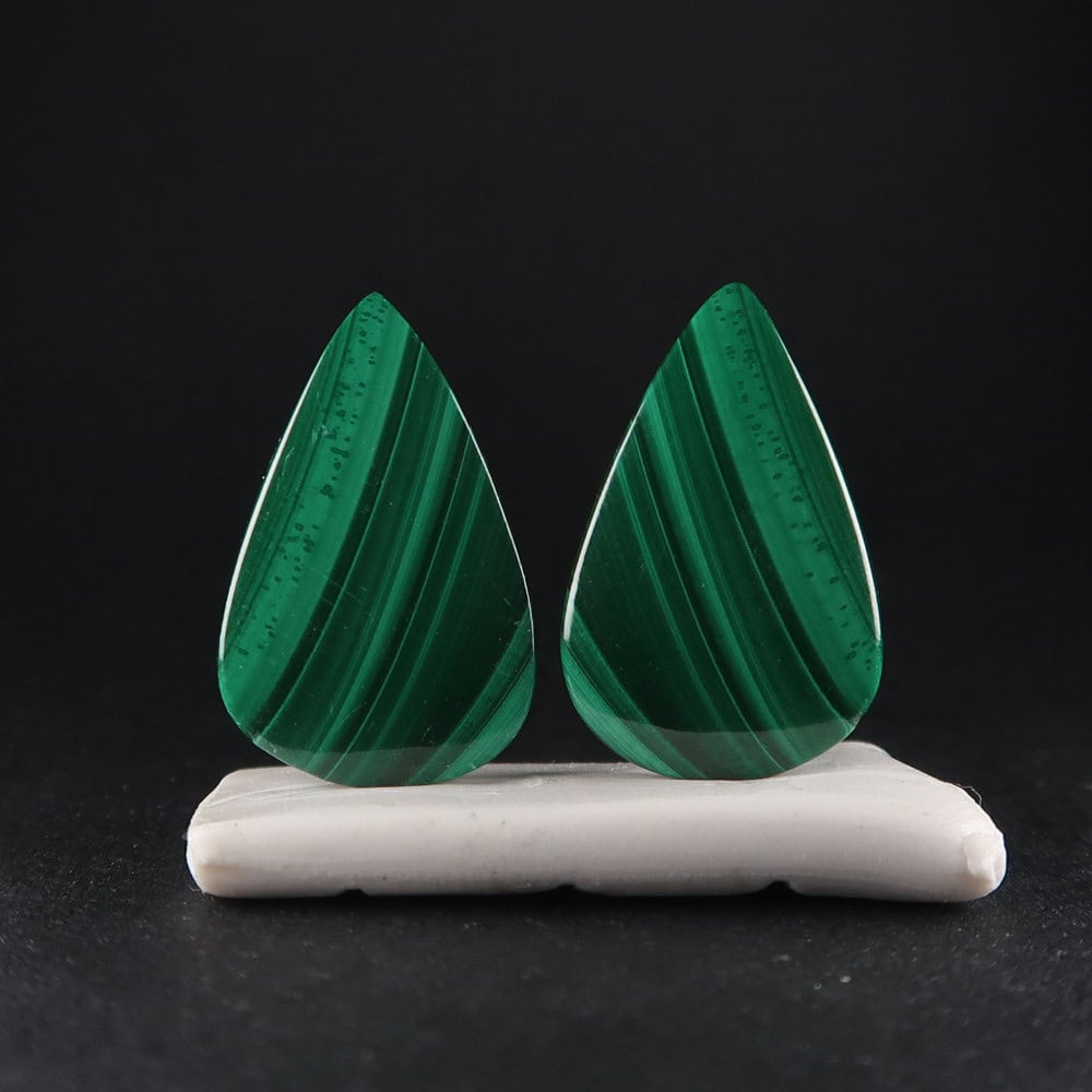 malachite cabochons (pairs)