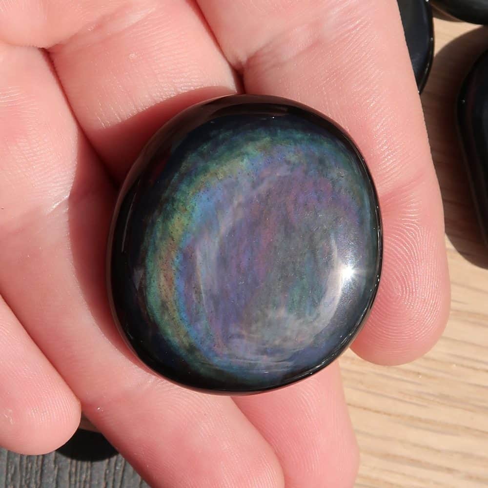 obsidian palmstones (rainbow)