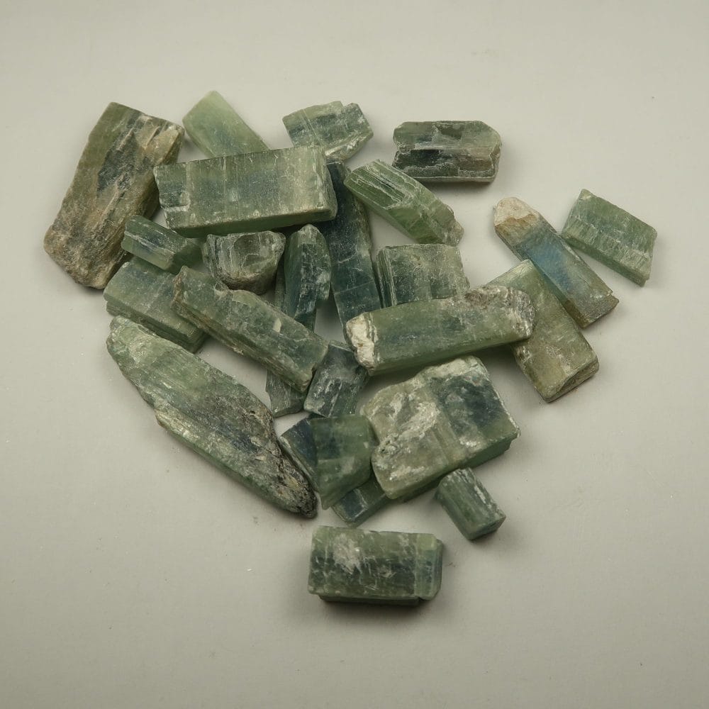 kyanite crystals (blue and green)