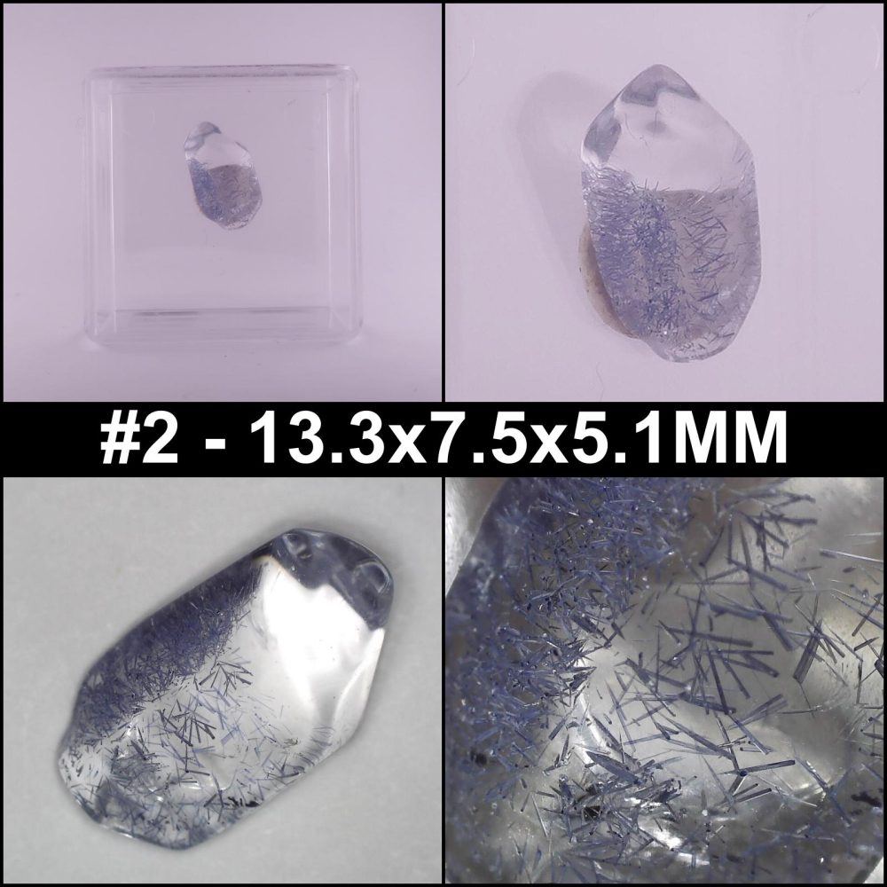 quartz with dumortierite inclusions (polished)