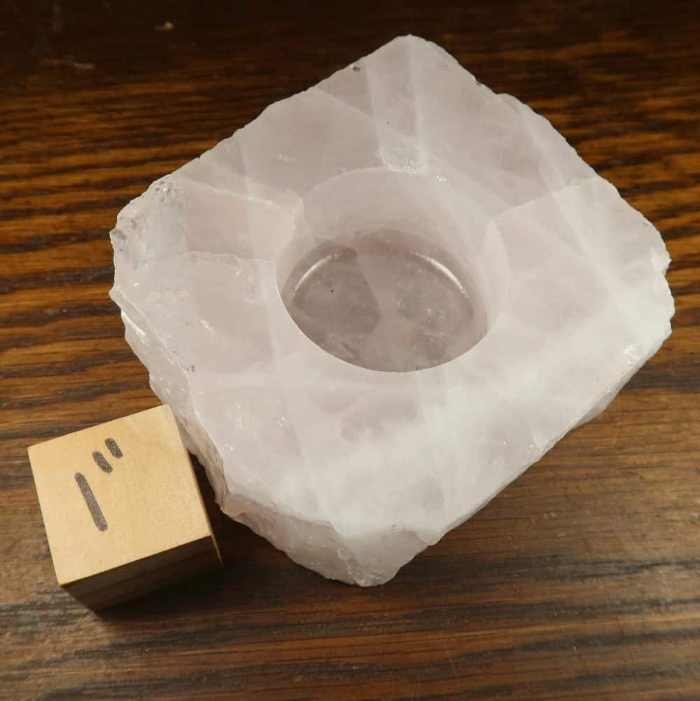 quartz tea light holders (rose)