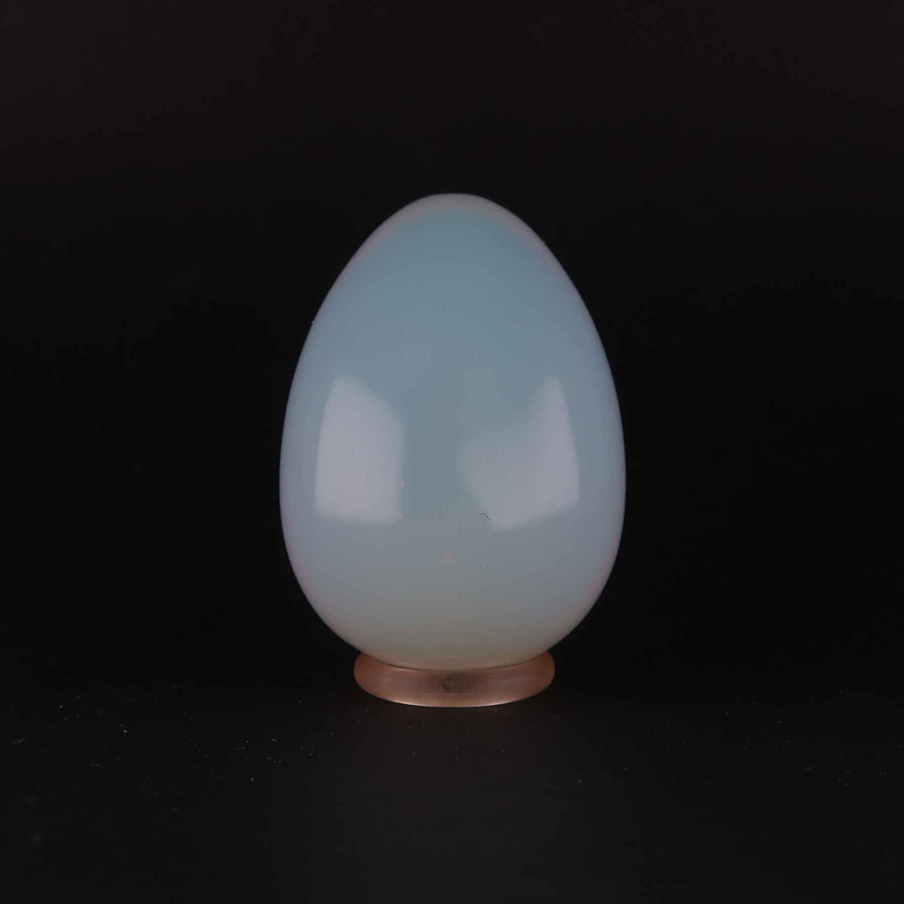 opalite glass egg carvings