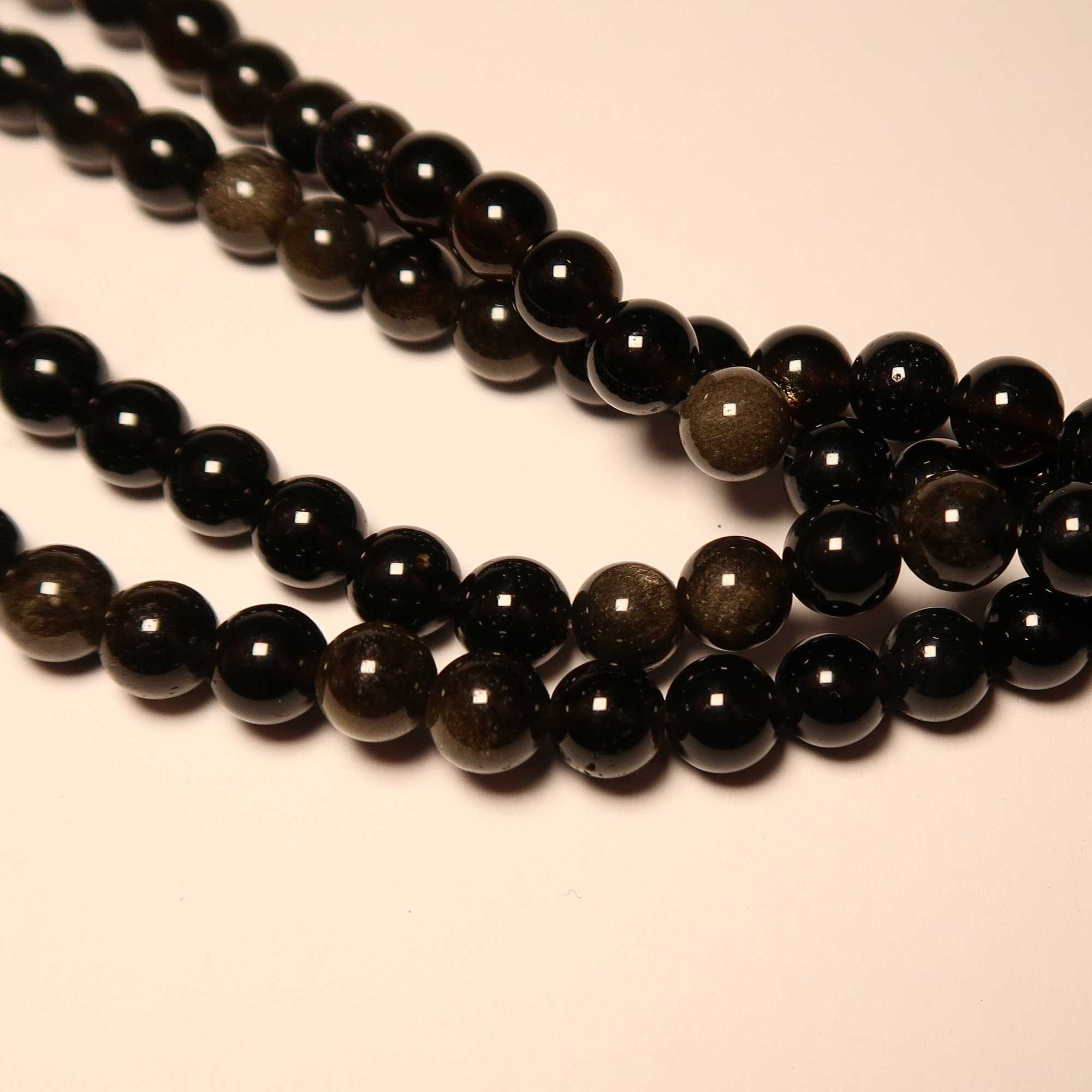 Sheen Obsidian bead strands for jewellery making | UK Beads