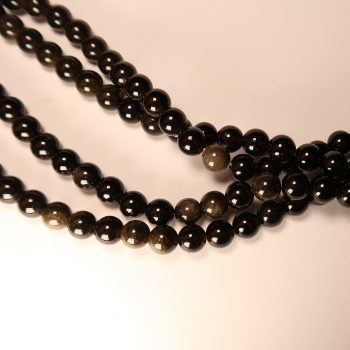 obsidian bead strands (sheen)