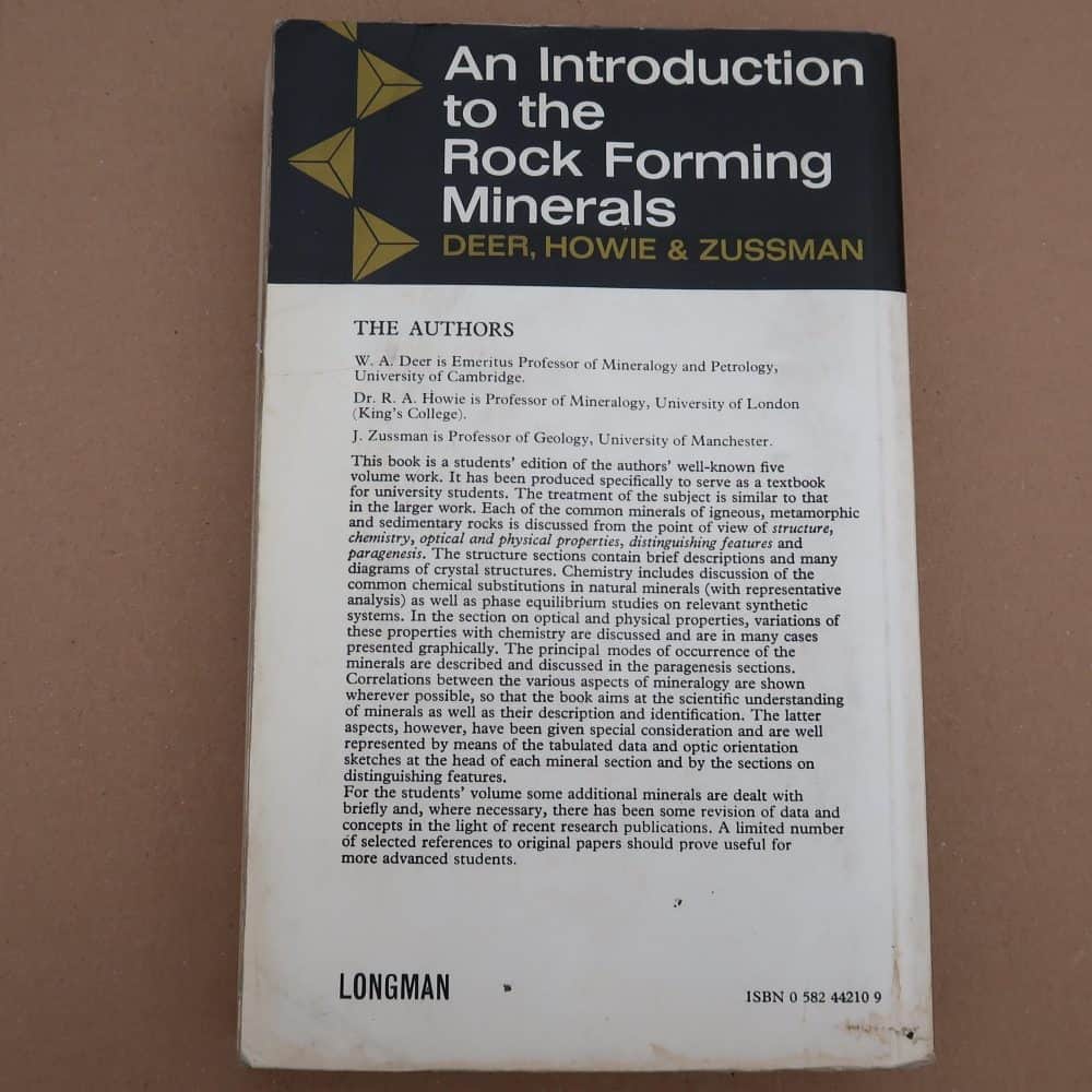 An Introduction to the Rock-Forming Minerals book | UK Shop