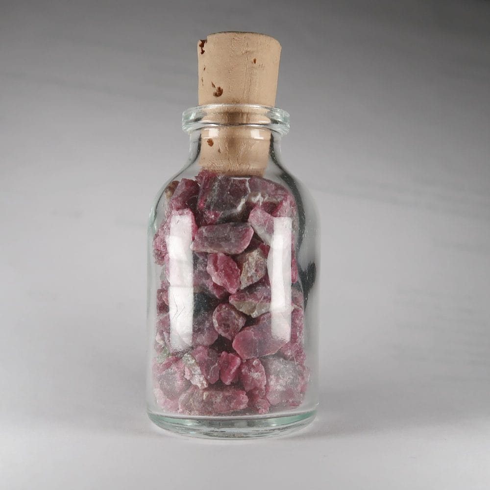 tourmaline chips in bottle (red/rubellite)