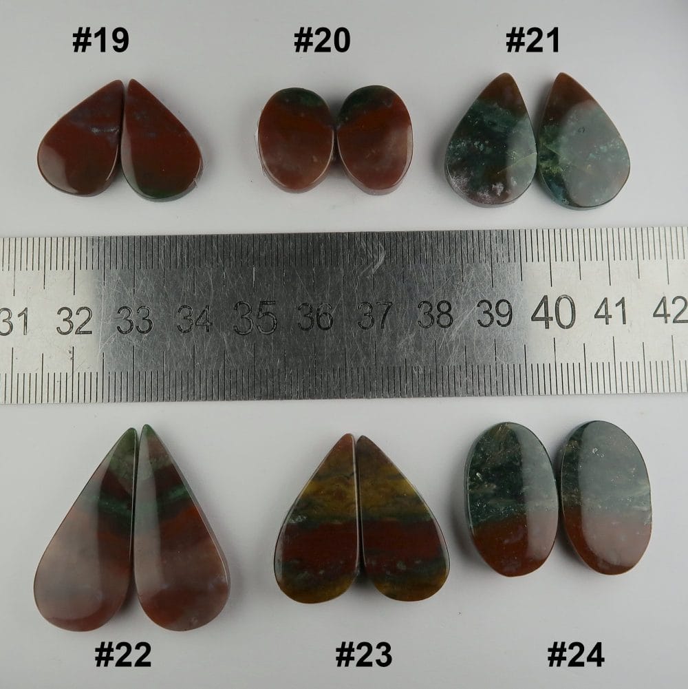 bloodstone cabochons (pairs)