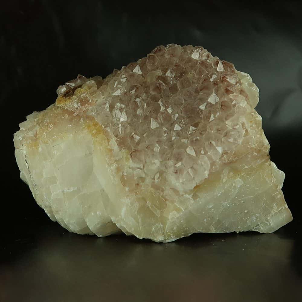hematoid quartz over calcite