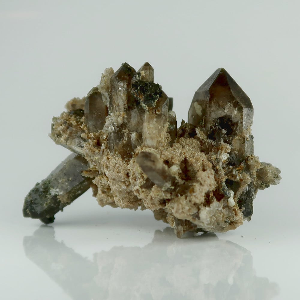 aegirine, smoky quartz, and calcite from mt malosa, malawi