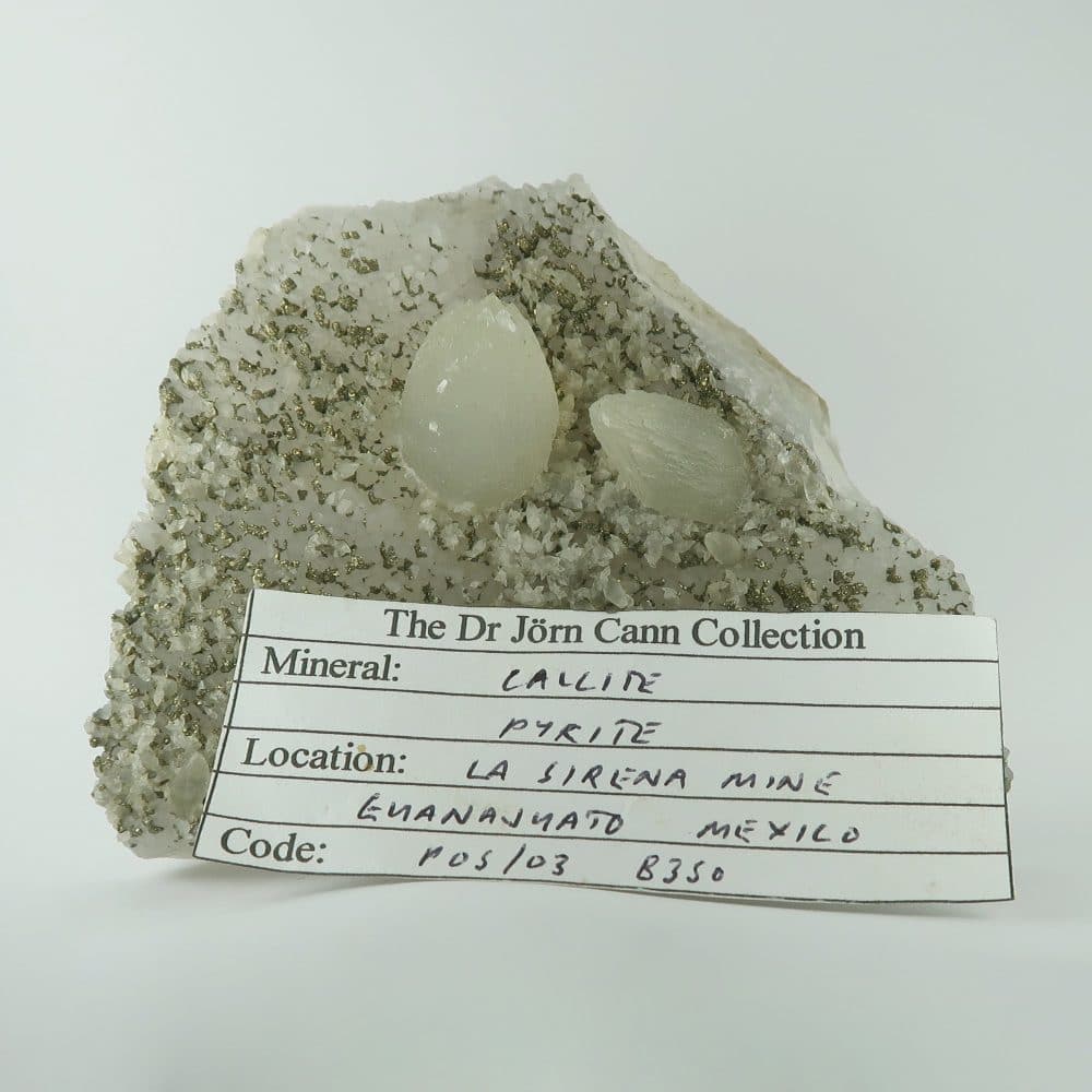 calcite and pyrite from la sirena mine, mexico