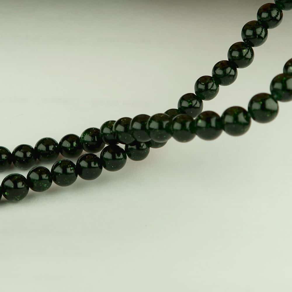 goldstone bead strands (green)