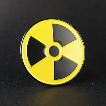 enamelled radioactivity symbol badge pin 2