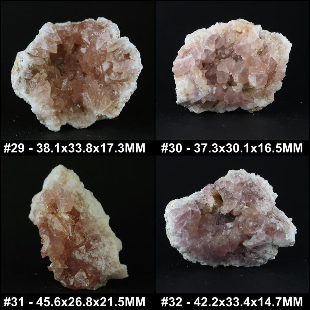 pink amethyst specimens from argentina collage 29 32