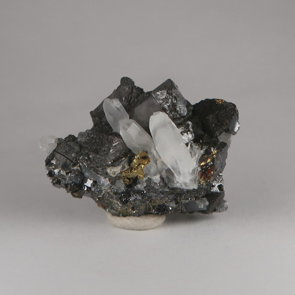 galena and quartz from huanzala mine, peru