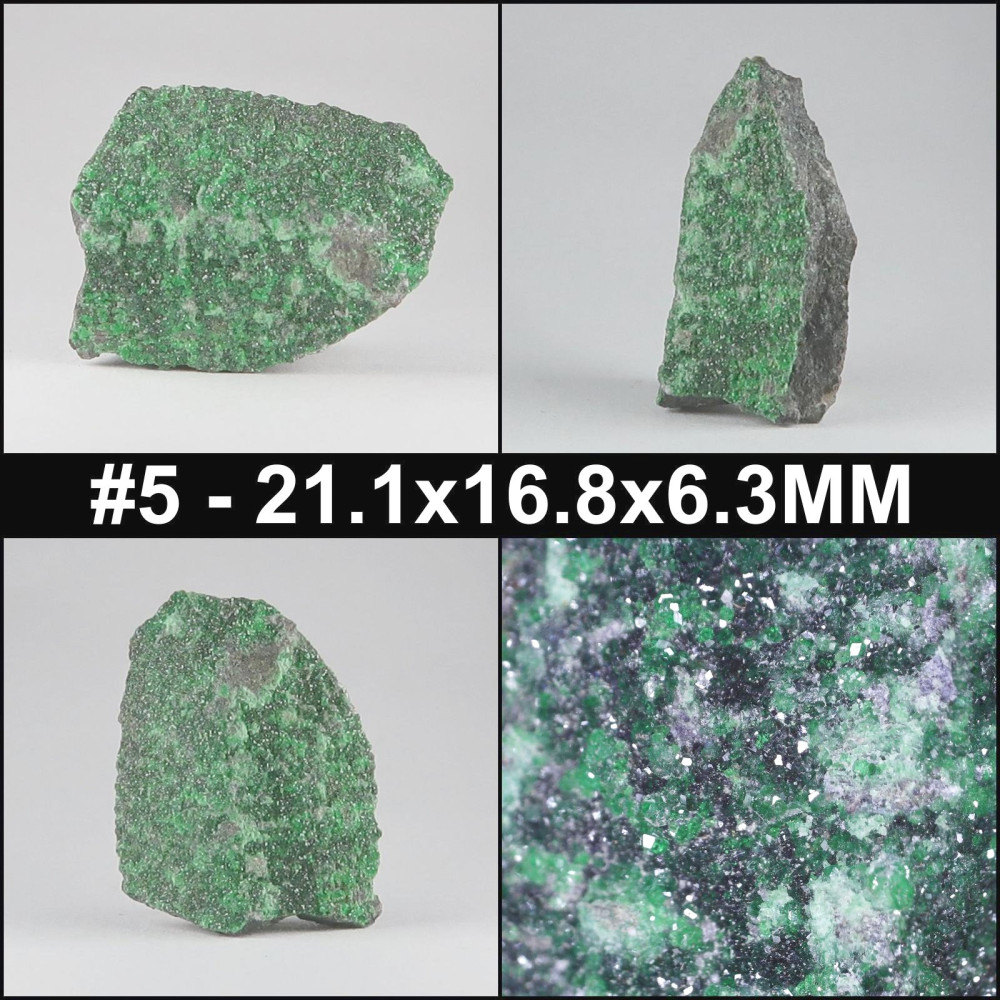 uvarovite garnet specimens from the ural mountains, russia