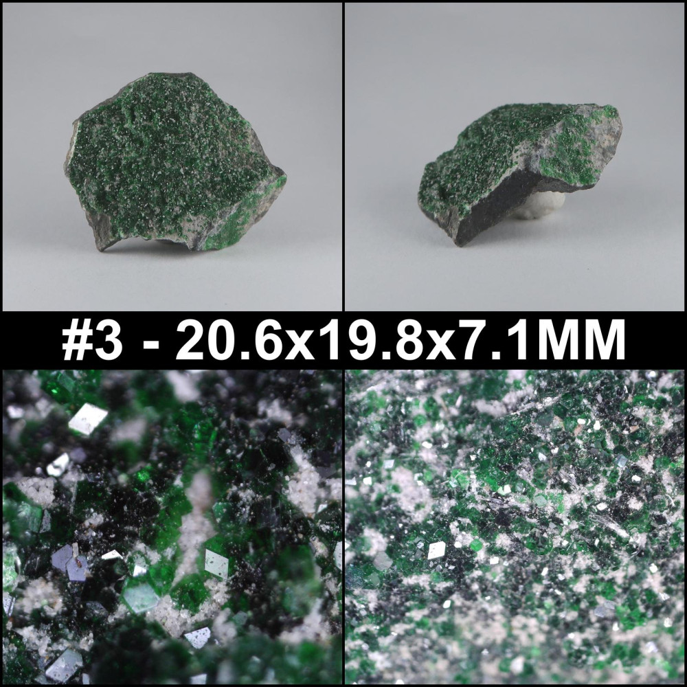 uvarovite garnet specimens from the ural mountains, russia