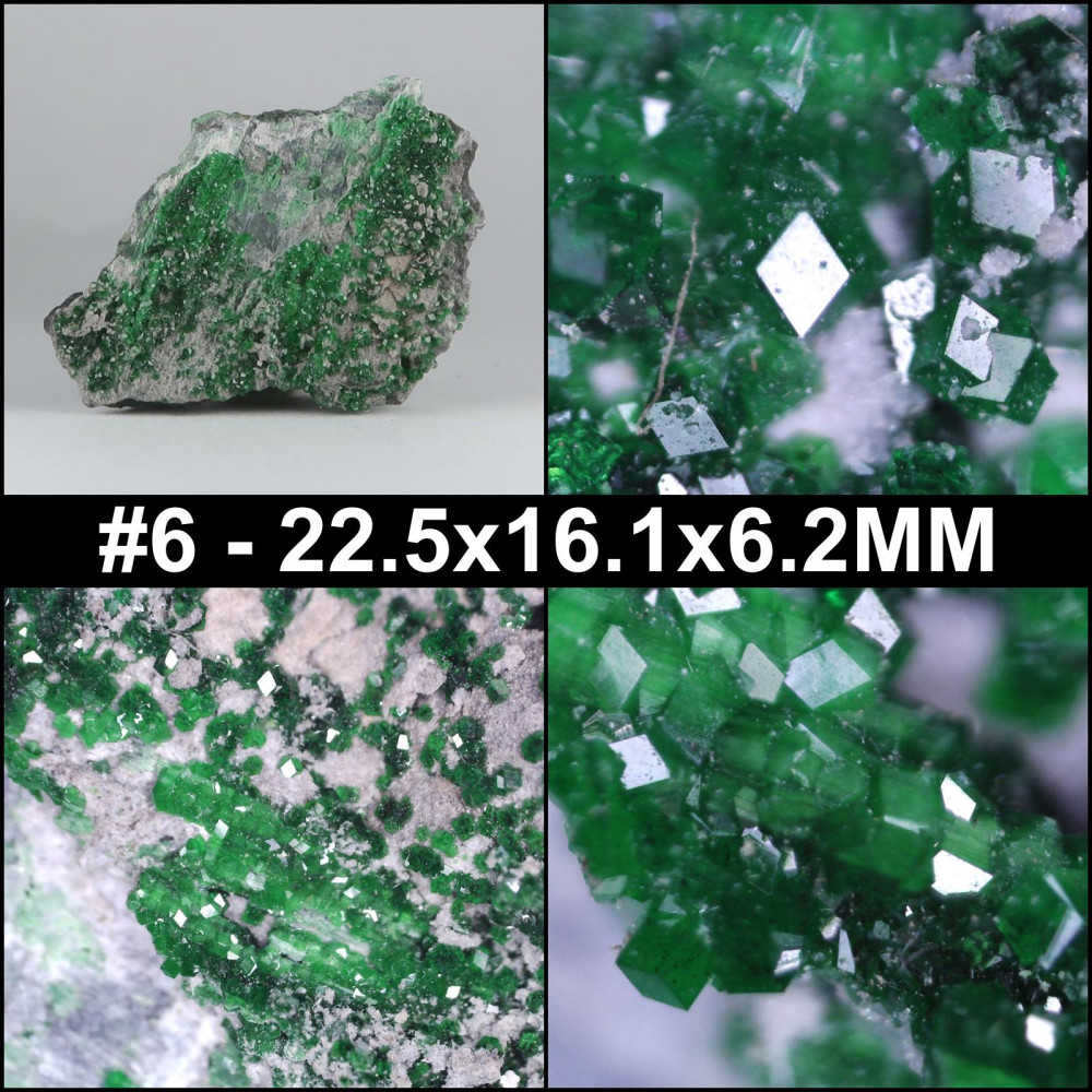 uvarovite garnet specimens from the ural mountains, russia