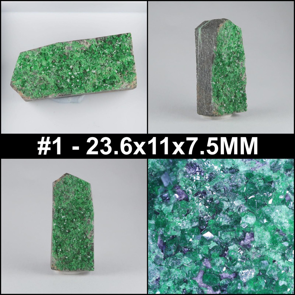 uvarovite garnet specimens from the ural mountains, russia