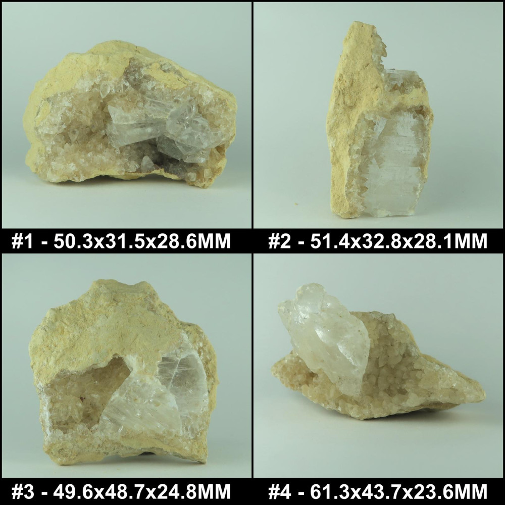 calcite and selenite specimens from jebel saghro, morocco