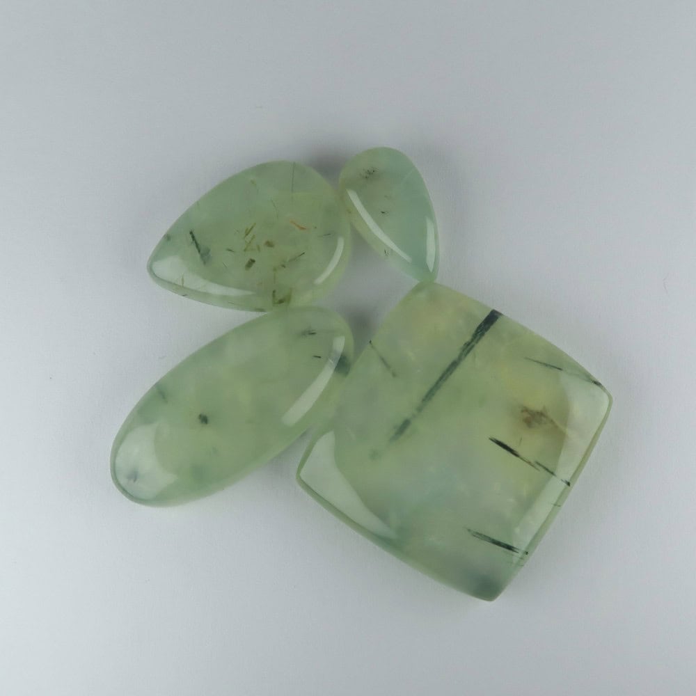 epidote in prehnite cabochons (parcels)