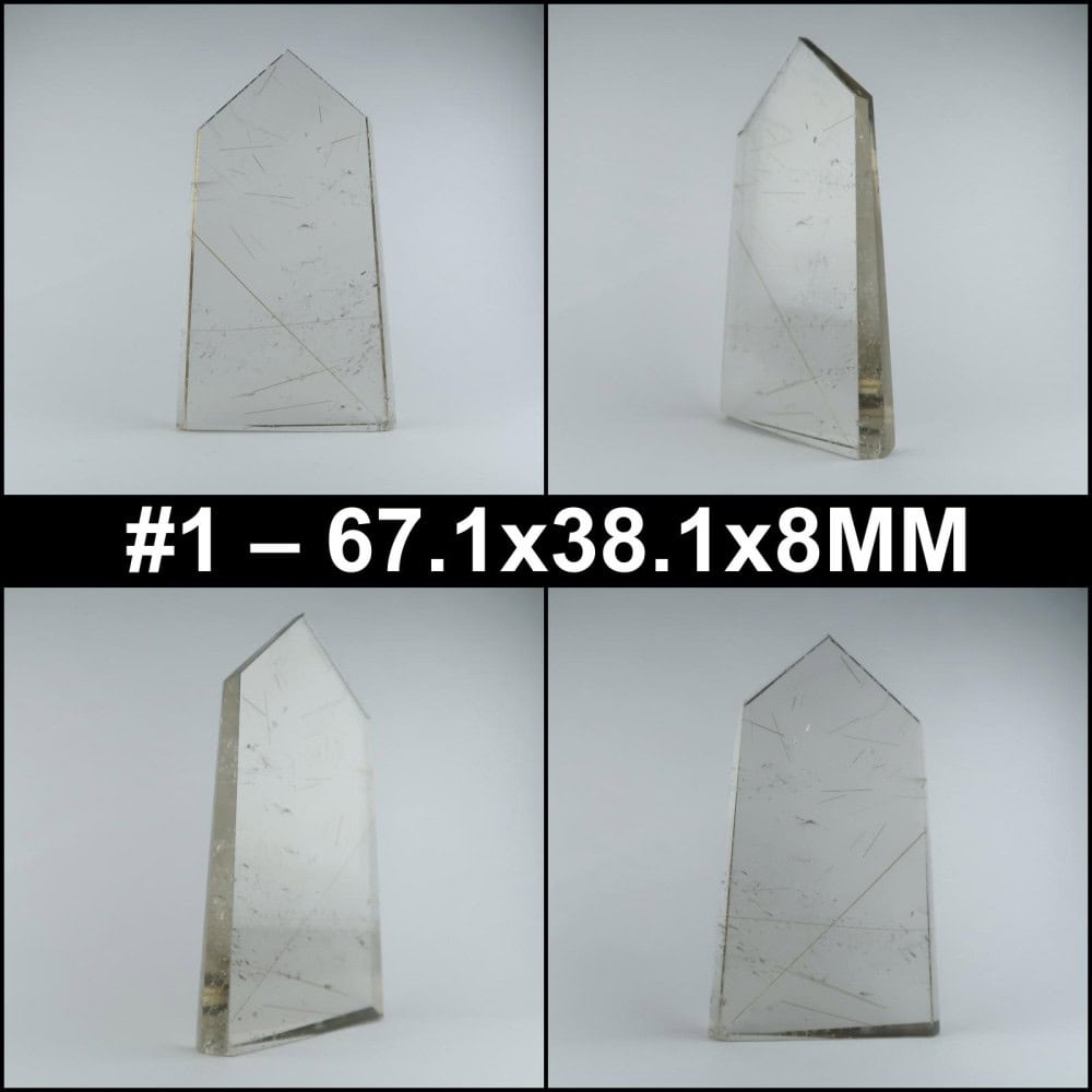 quartz obelisks (rutilated/smoky)