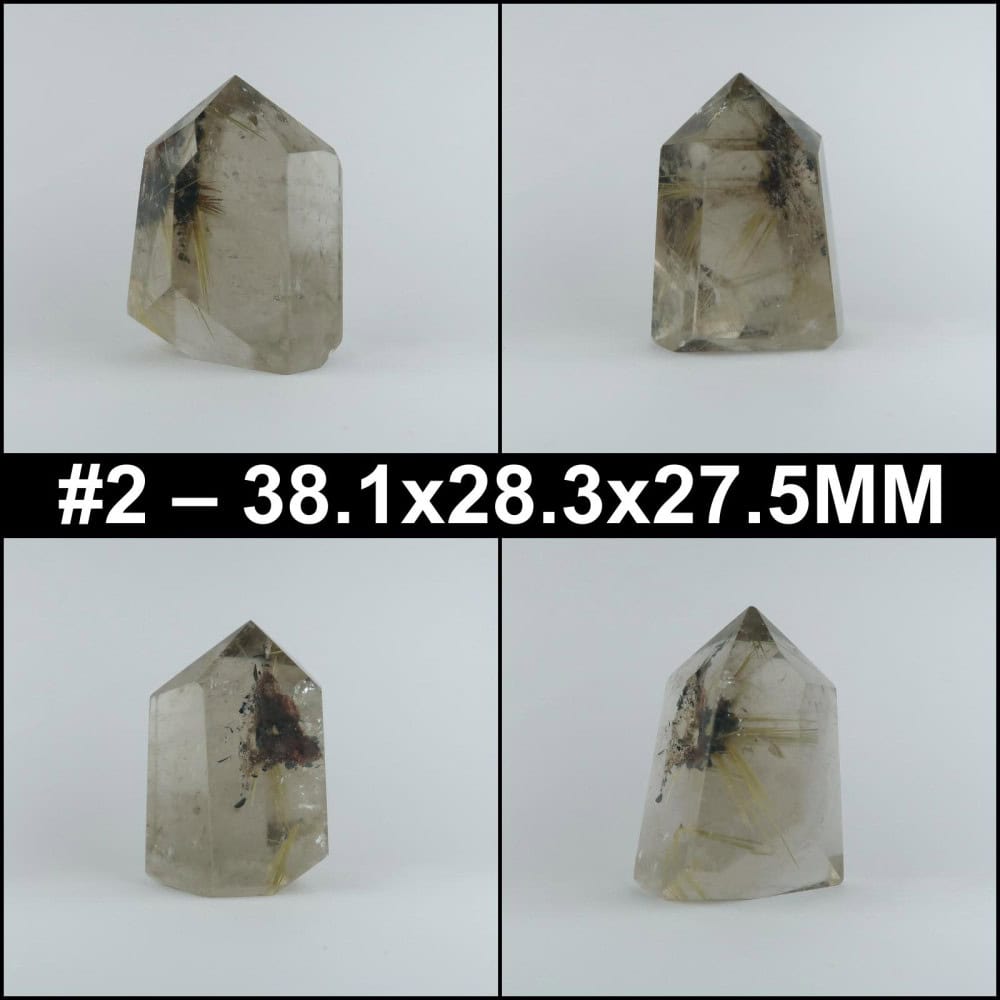 quartz obelisks (rutilated/smoky)