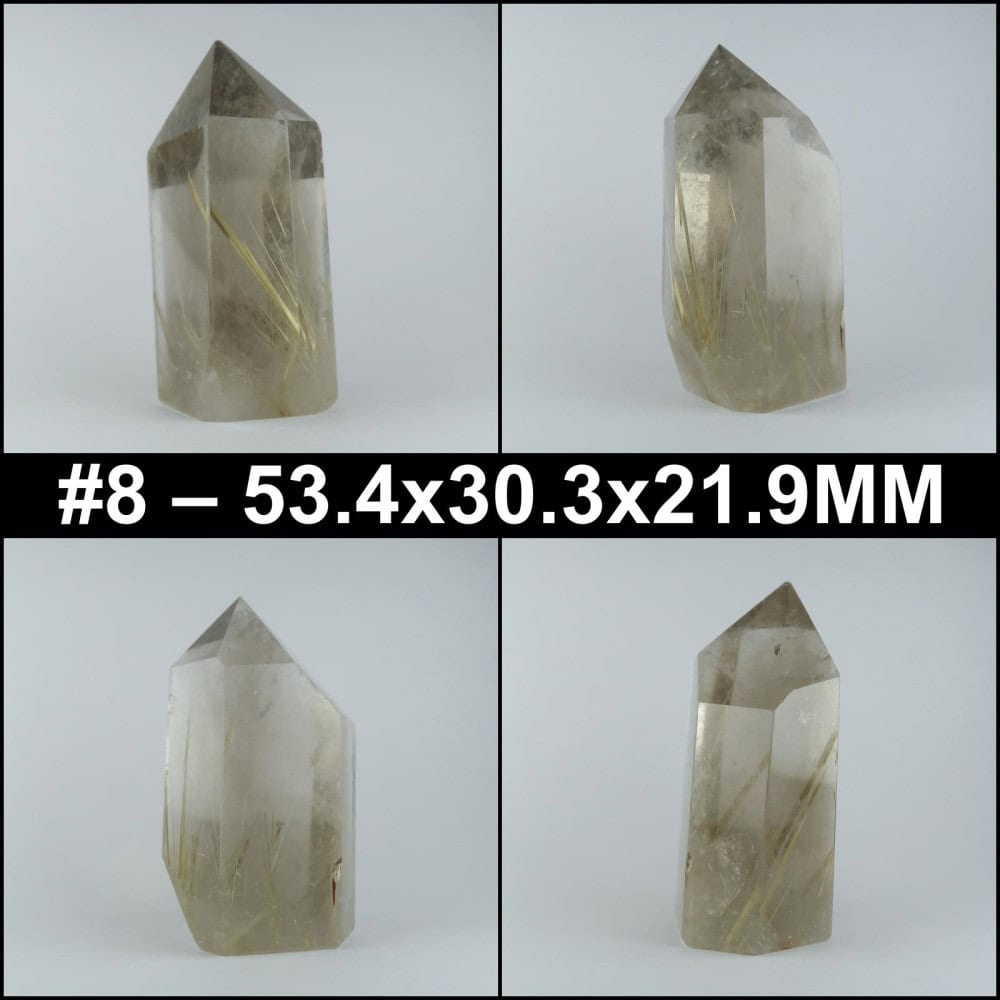 quartz obelisks (rutilated/smoky)