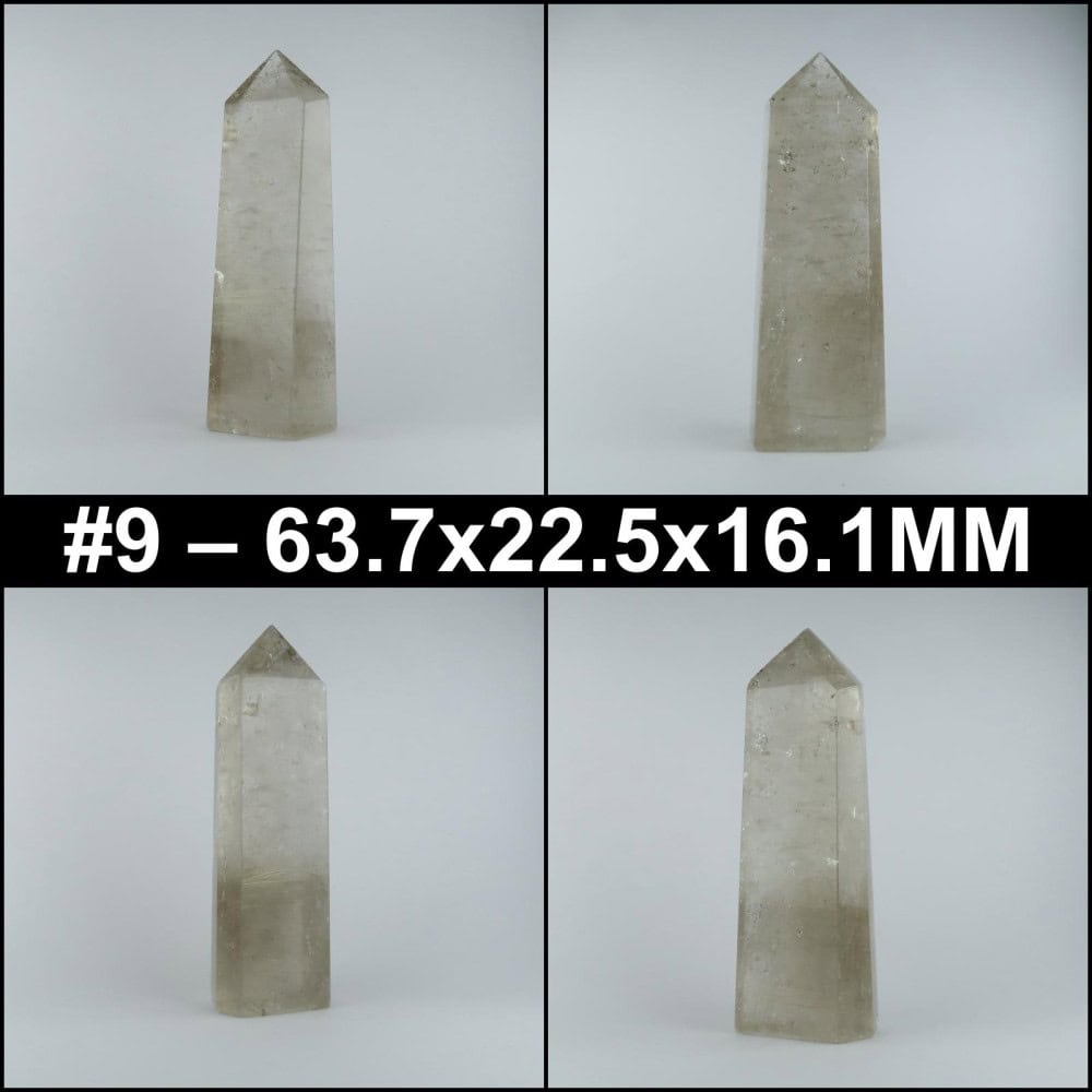 quartz obelisks (rutilated/smoky)