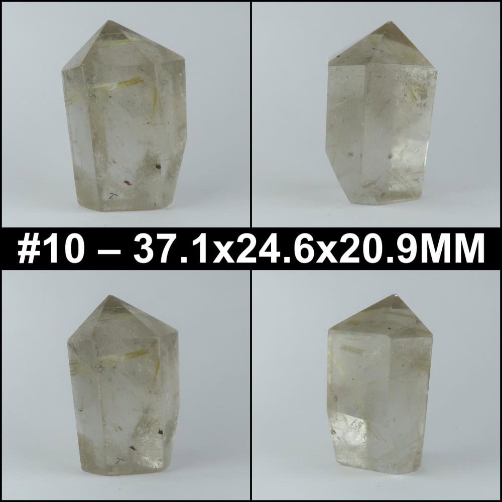 quartz obelisks (rutilated/smoky)