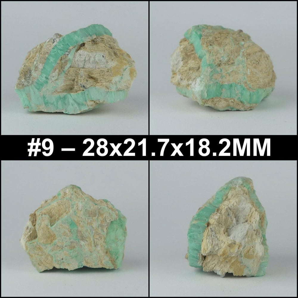 variscite from palazuelo de las cuevas, san vicente de la cabeza, zamora, castile and leon, spain collage 9