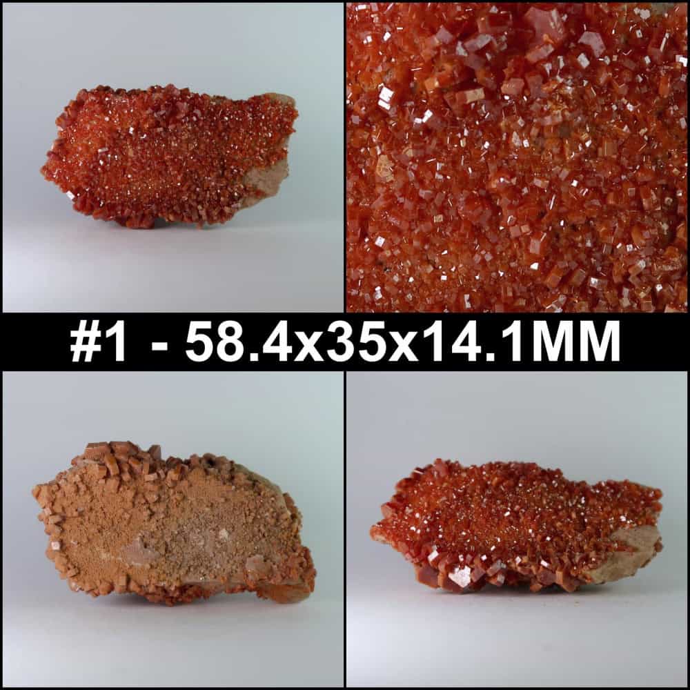 vanadinite on matrix from mibladen, midelt province, morocco 1 collage