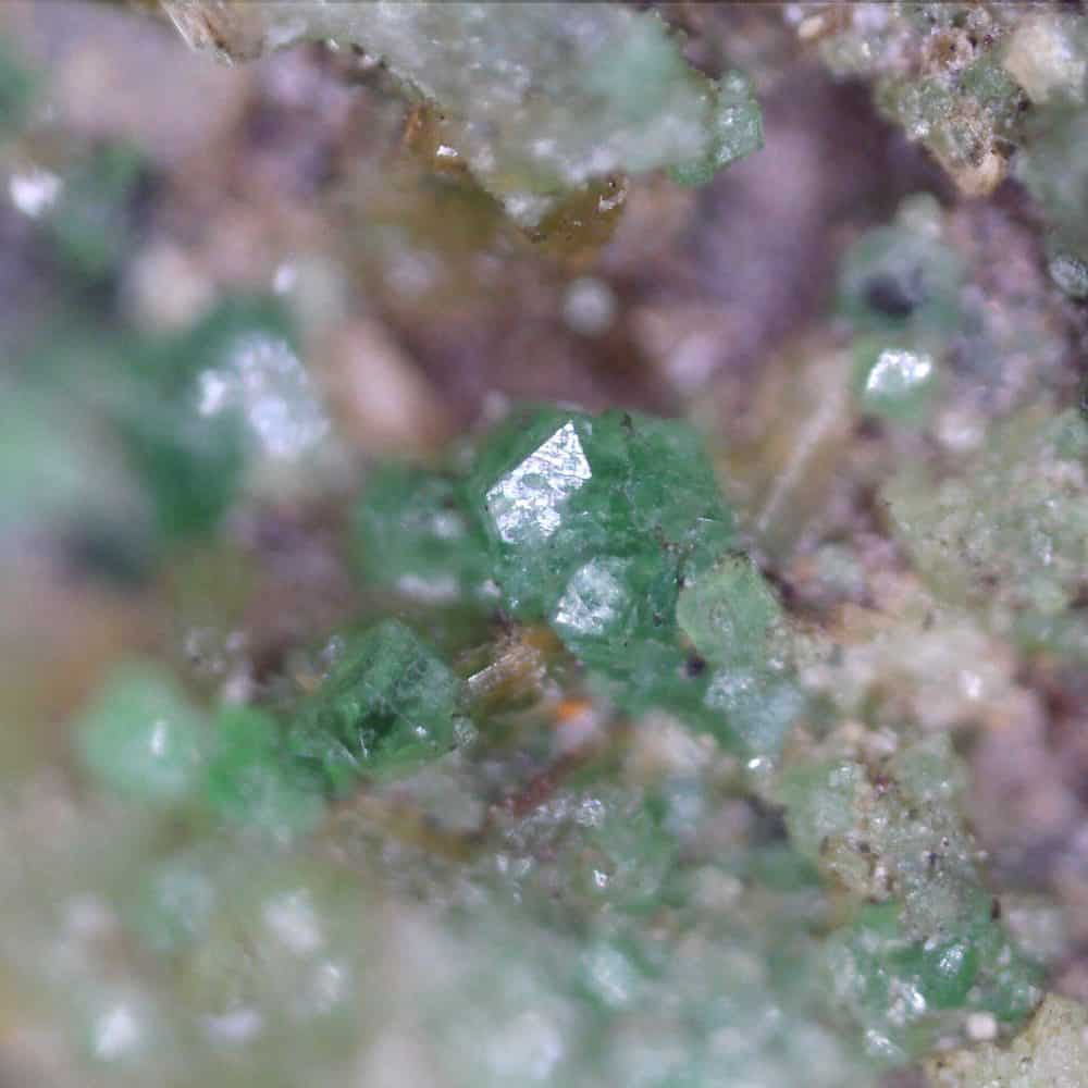 uvarovite garnet from koskite mine, burma