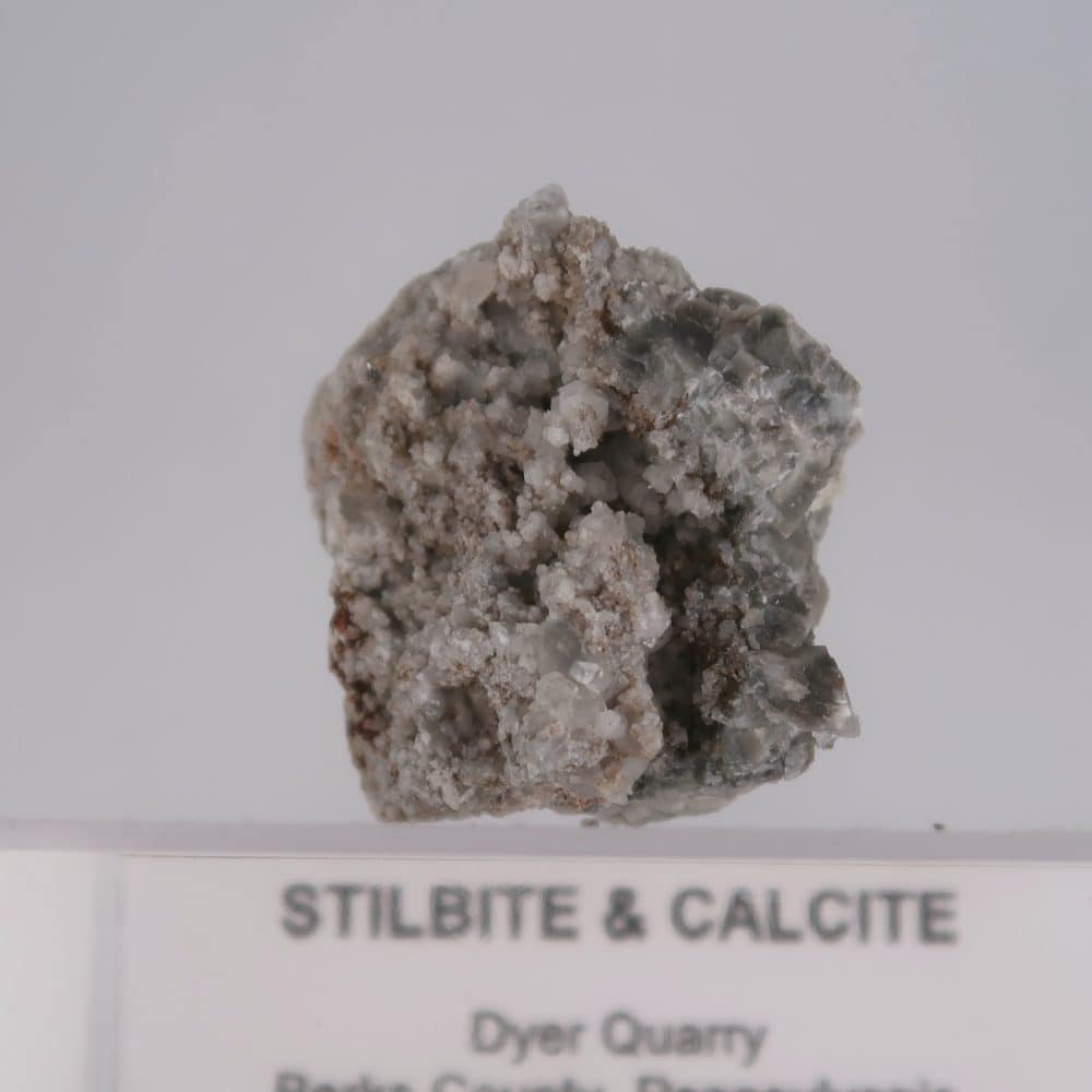 stilbite and calcite from dyer quarry, usa