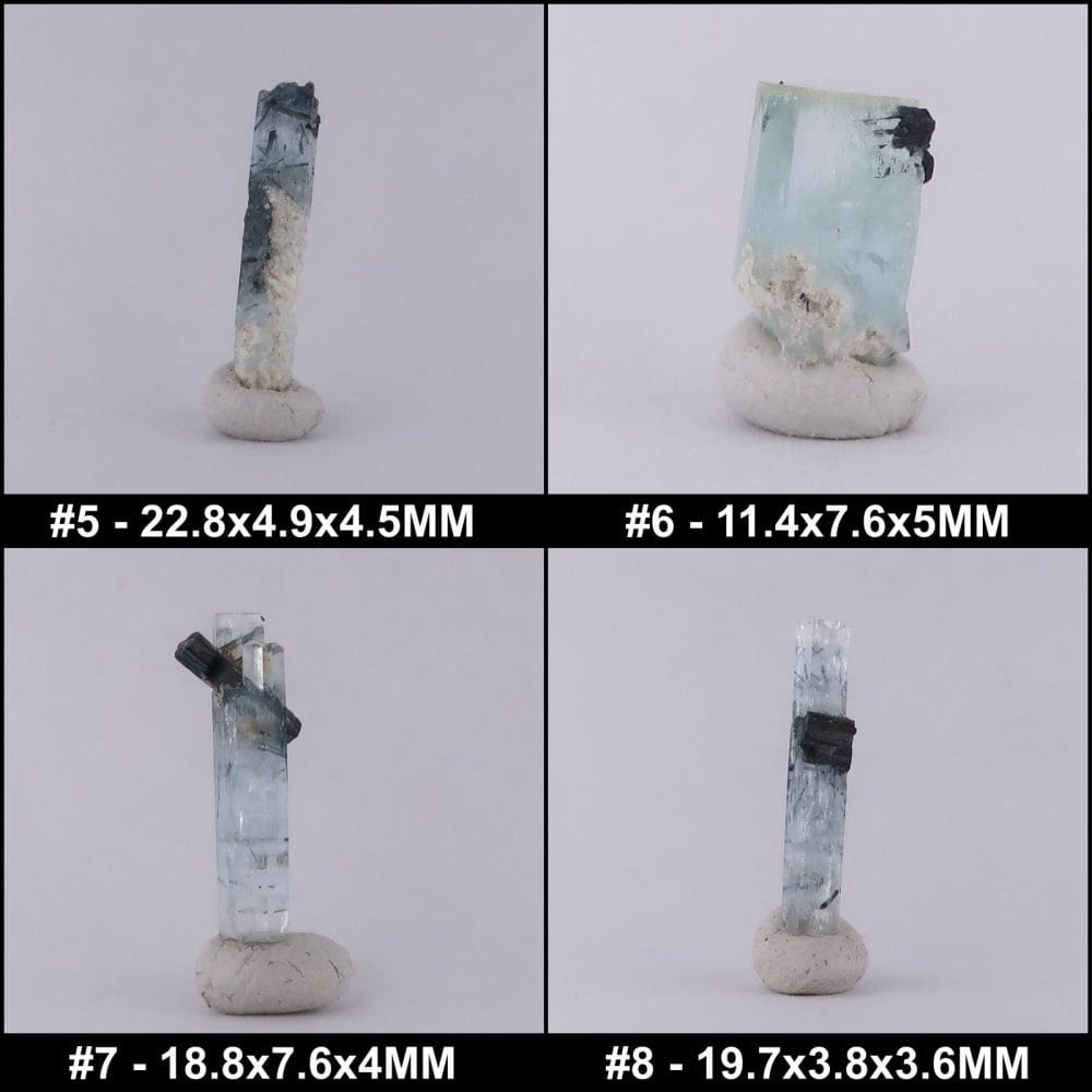 aquamarine and tourmaline specimens from pakistan collage 5 8