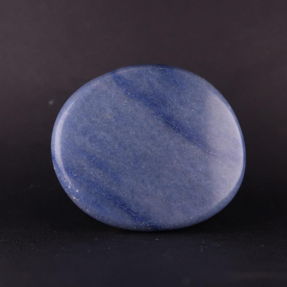 dumortieritic blue quartz palmstones