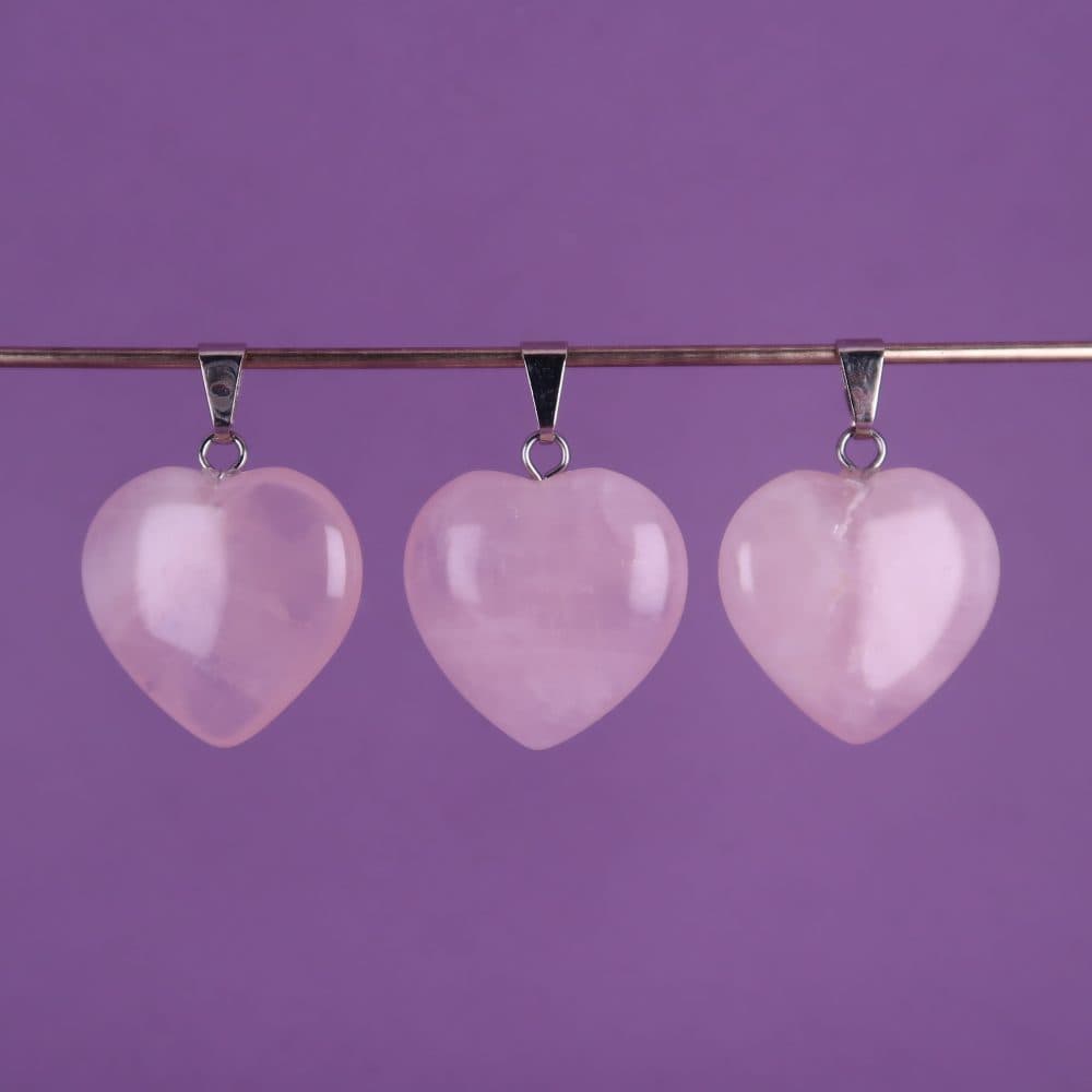 rose quartz pendants for jewellery making 2