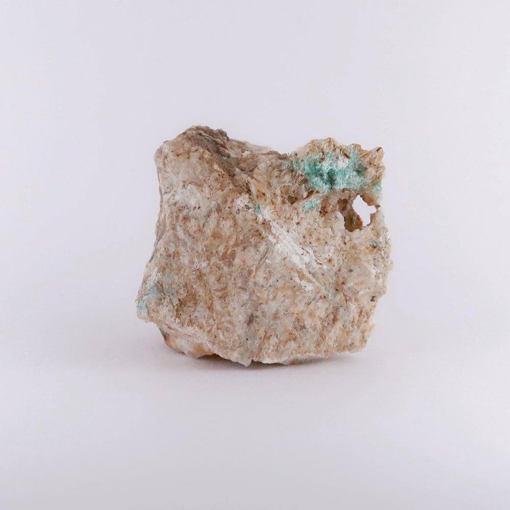aurichalcite on baryte from old gang mines, north yorkshire